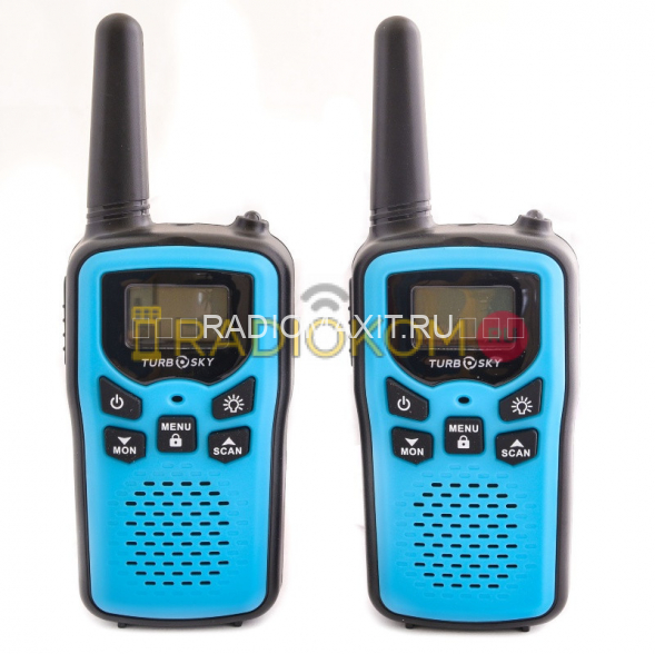Комплект раций 2 шт TurboSky T25 BLUE. Рация TurboSky T25 синего цвета.