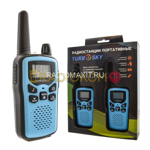 Комплект раций 2 шт TurboSky T35 BLUE (синего цвета) 