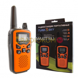 Комплект раций 2 шт TurboSky T35 ORANGE. Рация TurboSky T35 оранжевого цвета.