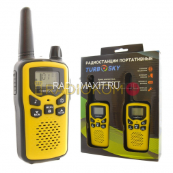 Комплект раций 2 шт TurboSky T35 YELLOW. Рация TurboSky T35 желтого цвета