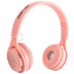 Наушники беспроводные TurboSky WH-02 PINK. Гарнитура bluetooth TurboSky WH-02 PINK. Наушники накладные розовые.