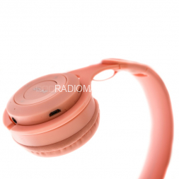 Наушники беспроводные TurboSky WH-02 PINK. Гарнитура bluetooth TurboSky WH-02 PINK. Наушники накладные розовые.